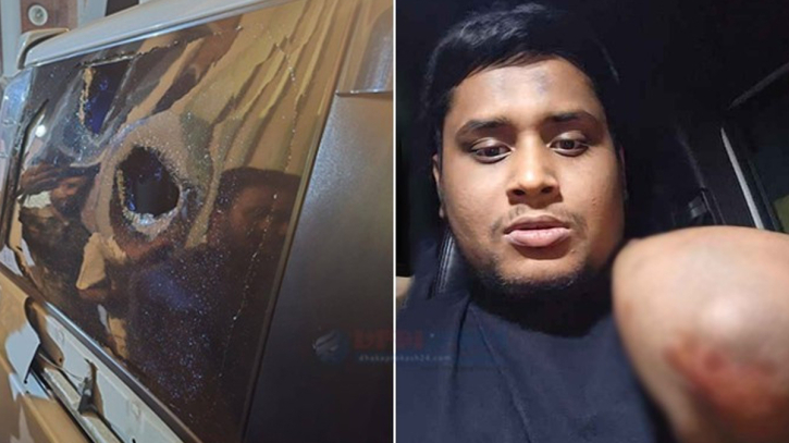 পুলিশ বলছে, যানজটে থাকা অবস্থায় মোটরসাইকেলে এসে হাসনাতের গাড়িতে হামলা হয়েছে পুলিশ বলছে, যানজটে থাকা অবস্থায় মোটরসাইকেলে এসে হাসনাতের গাড়িতে হামলা হয়েছে